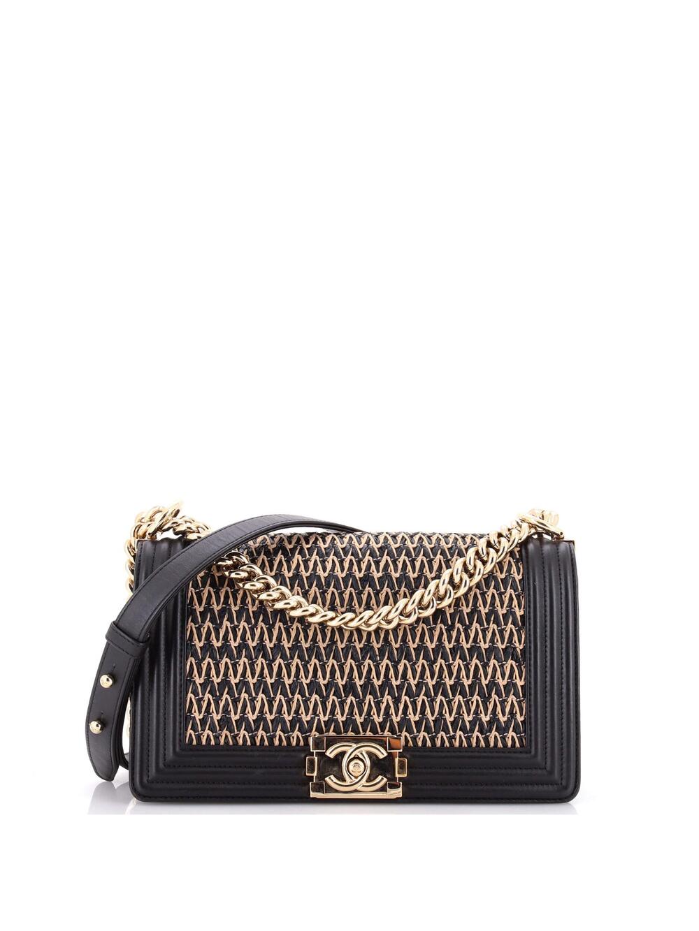 Chanel Boy Flap Bag Chevron Woven #293280C39B